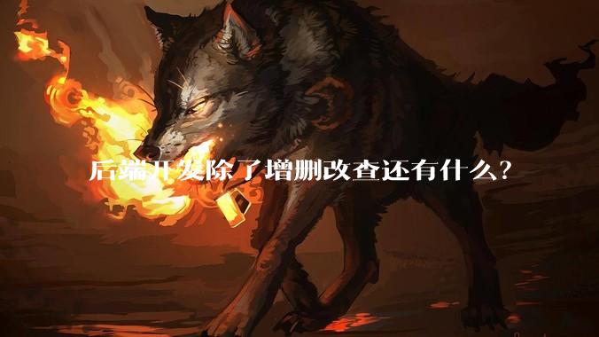 后端开发除了增删改查还有什么？