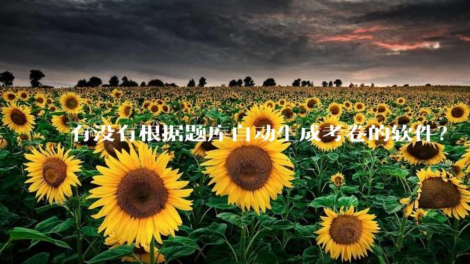 有没有根据题库自动生成考卷的软件？