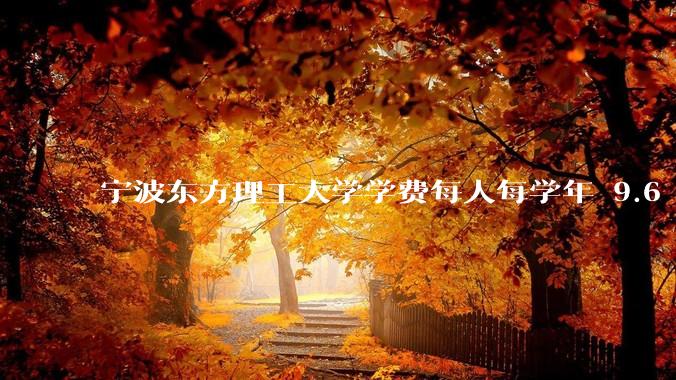 宁波东方理工大学学费每人每学年 9.6 万，为什么会这么贵？